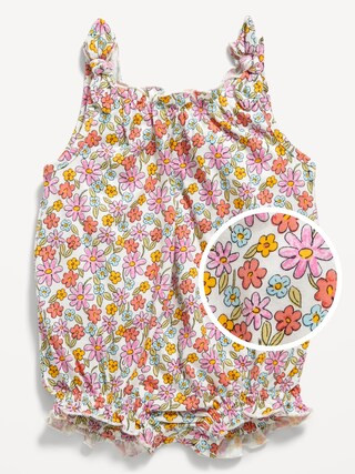 Sleeveless Tie-Shoulder One-Piece Romper for Baby | Old Navy (CA)