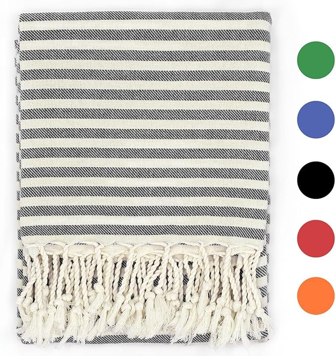 Turkish Beach Towel Oversized - 39"x71" Quick Dry Sand Free Beach Towels for Adults,Extra Large T... | Amazon (US)