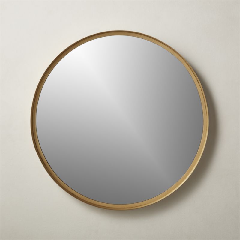 Croft Brass Round Wall Mirror 36" + Reviews | CB2 | CB2