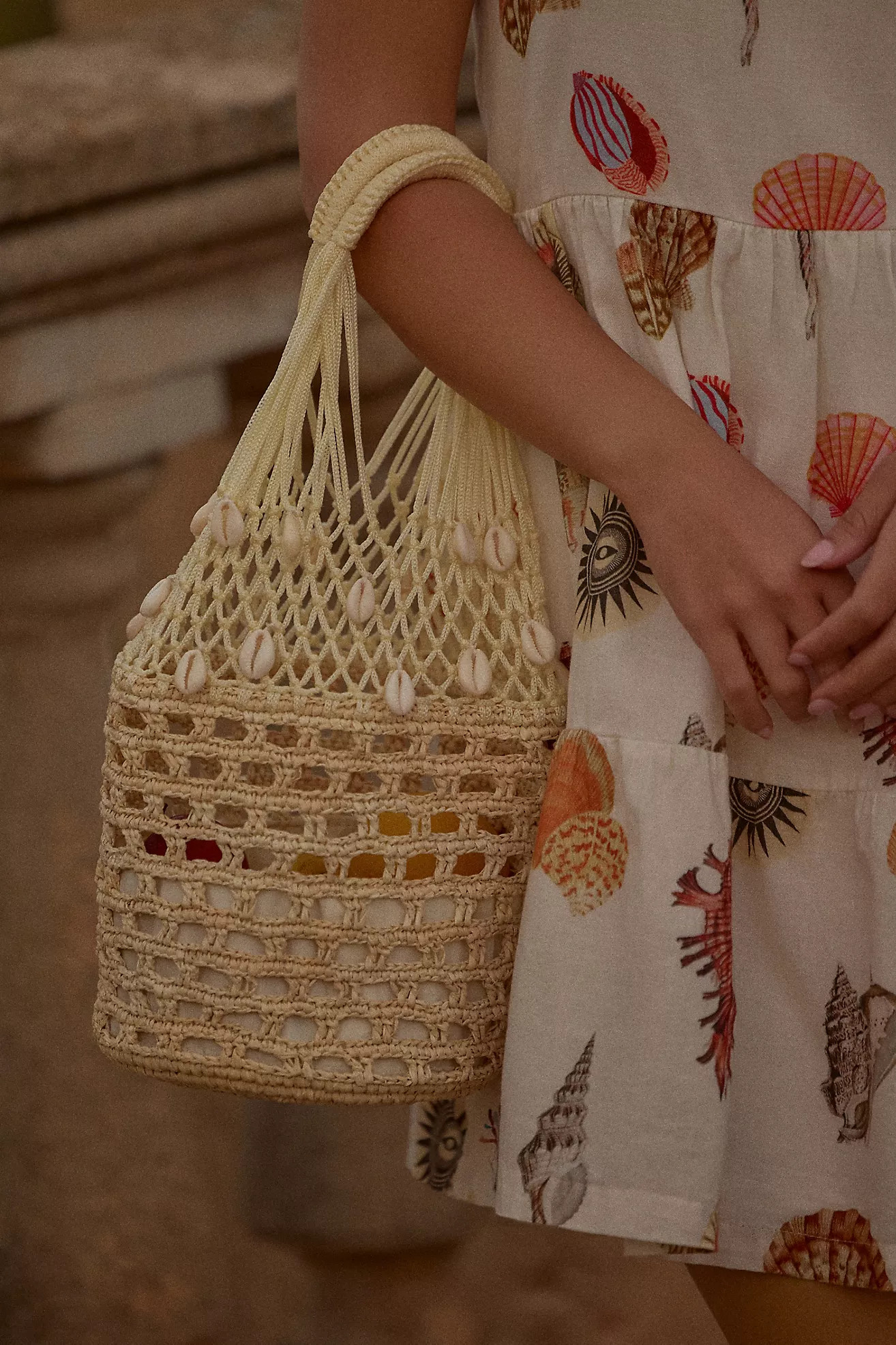 Sensi Studio Mercado Seashell Embroidered Bucket Bag | Anthropologie (US)