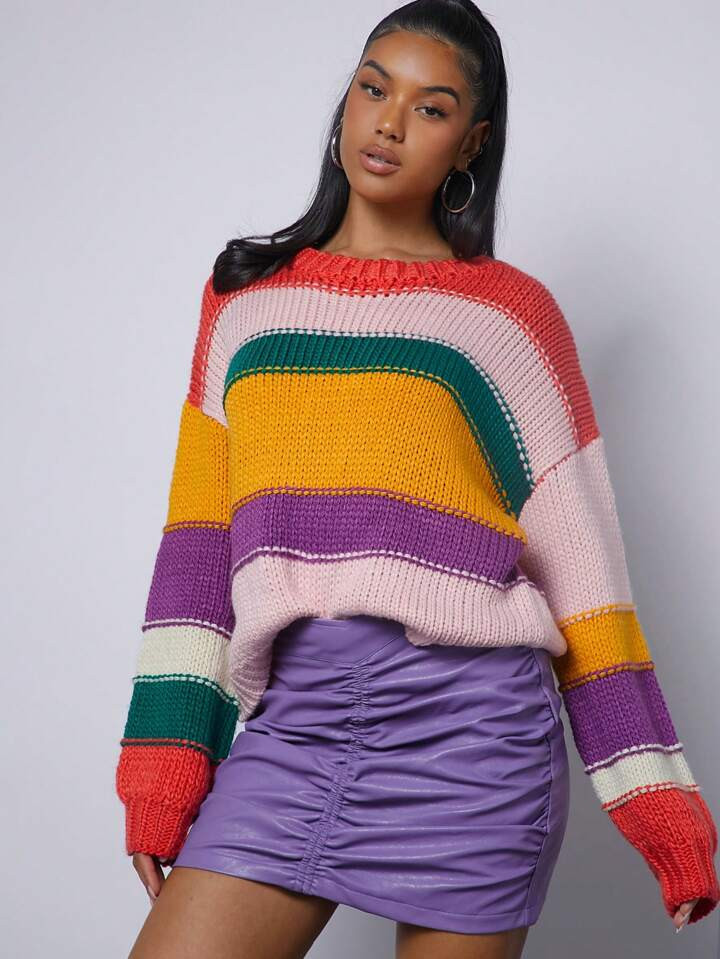 CHICRUSH Kleurblok Oversized Truien | SHEIN