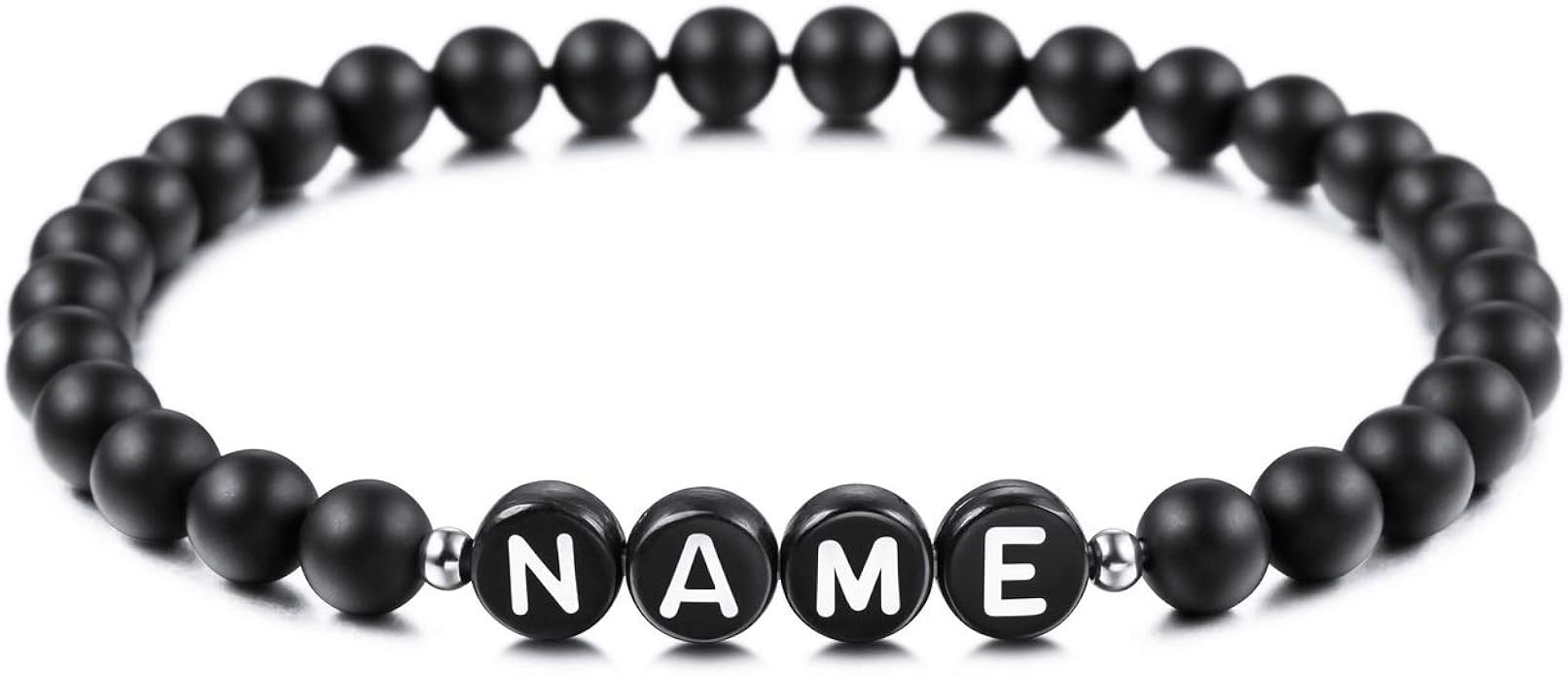 MeMeDIY Personalized Initial Bracelet Engraved Letter Bracelets for Boyfriend Girlfriends Couples... | Amazon (US)