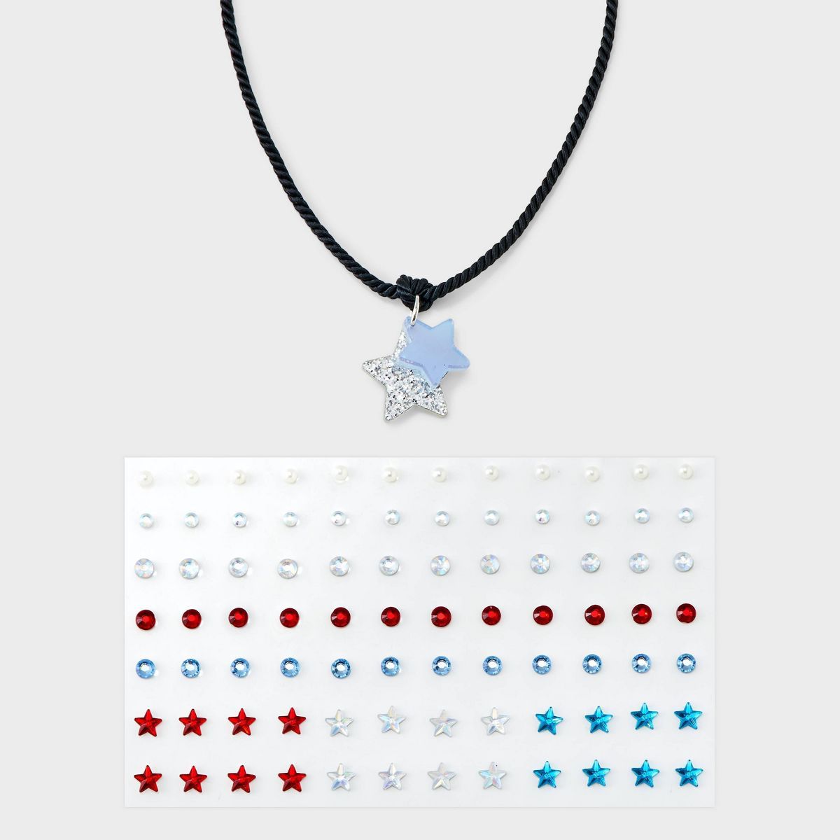 Americana Choker Face Gems and Necklace - Red/White/Blue | Target