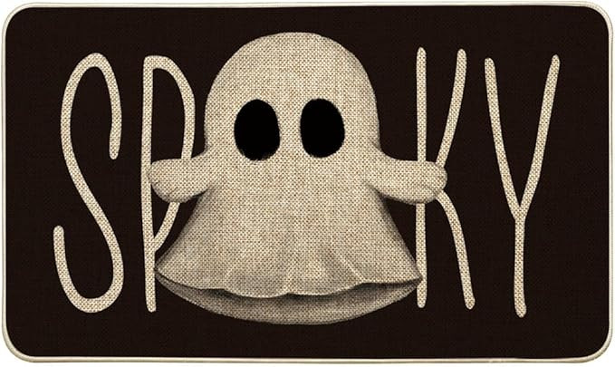 Artoid Mode Black Ghost Spooky Halloween Doormat, Home Decor Low-Profile Switch Rug Door Mat Floo... | Amazon (US)