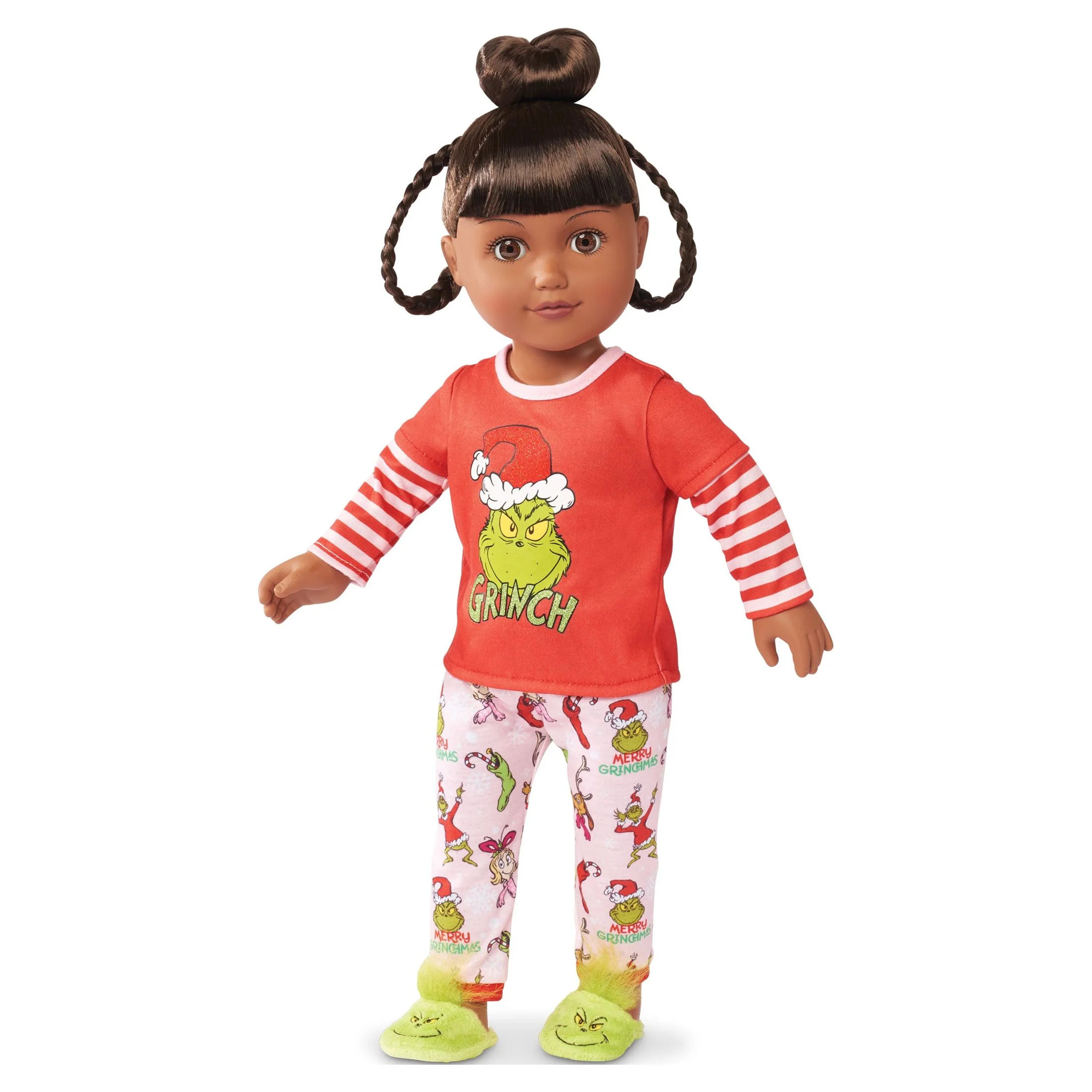 My Life As Poseable Grinch Sleepover 18 inch Doll, Dark Brunette Hair, Brown Eyes | Walmart (US)