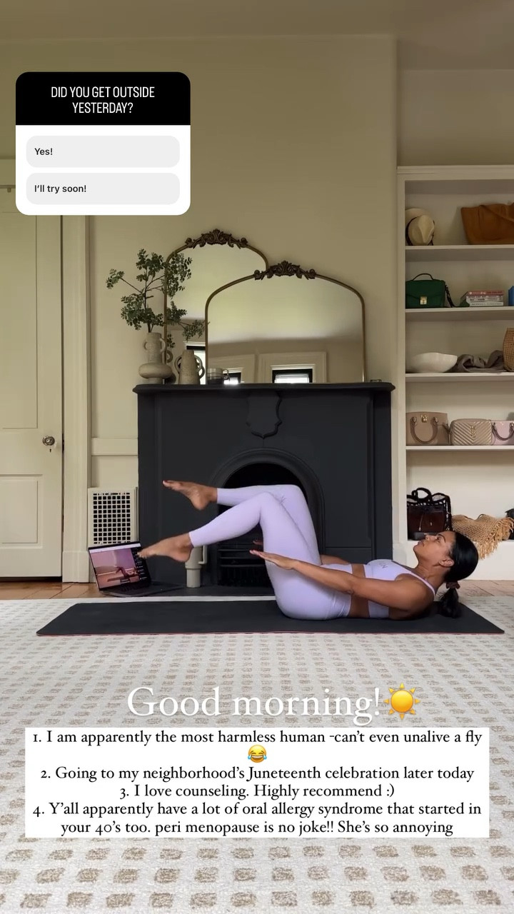 Leggings and sports bra are true to size! Also linked the rug, Pilates mat, and everything else ):

#LTKActive #LTKFitness