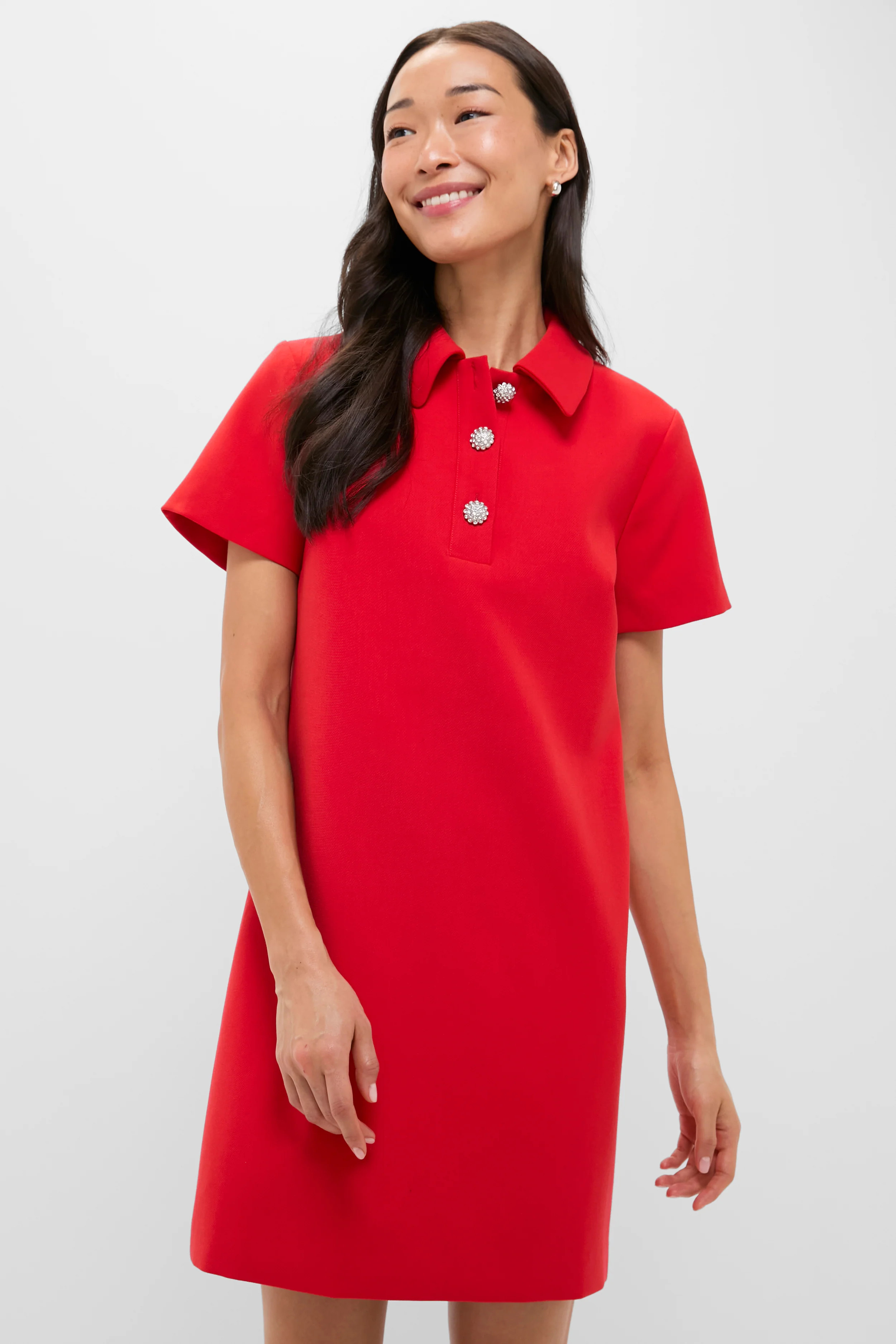 Red Crepe Helen Dress | Tuckernuck (US)