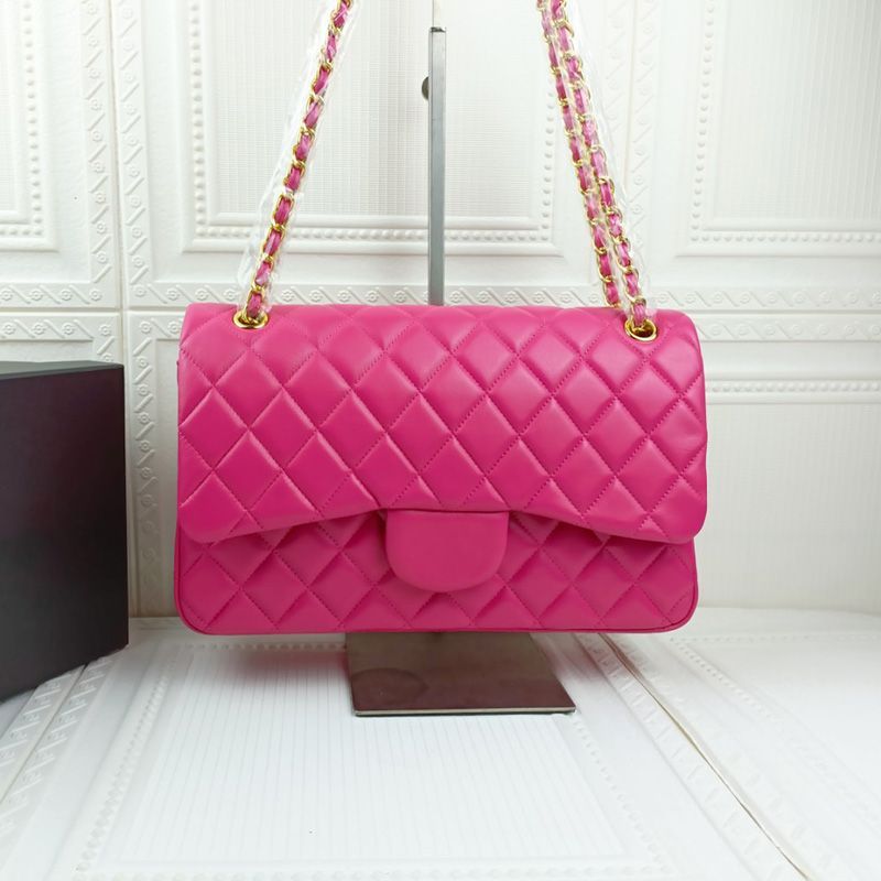 2022Ss F/W France Womens Classic Double Flap Jumbo Fuchsia Bags Gold/Silver Metal Quilted Hardwar... | DHGate