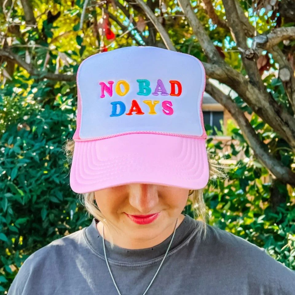 No Bad Days Trucker Hat - Light Pink | Southern Roots