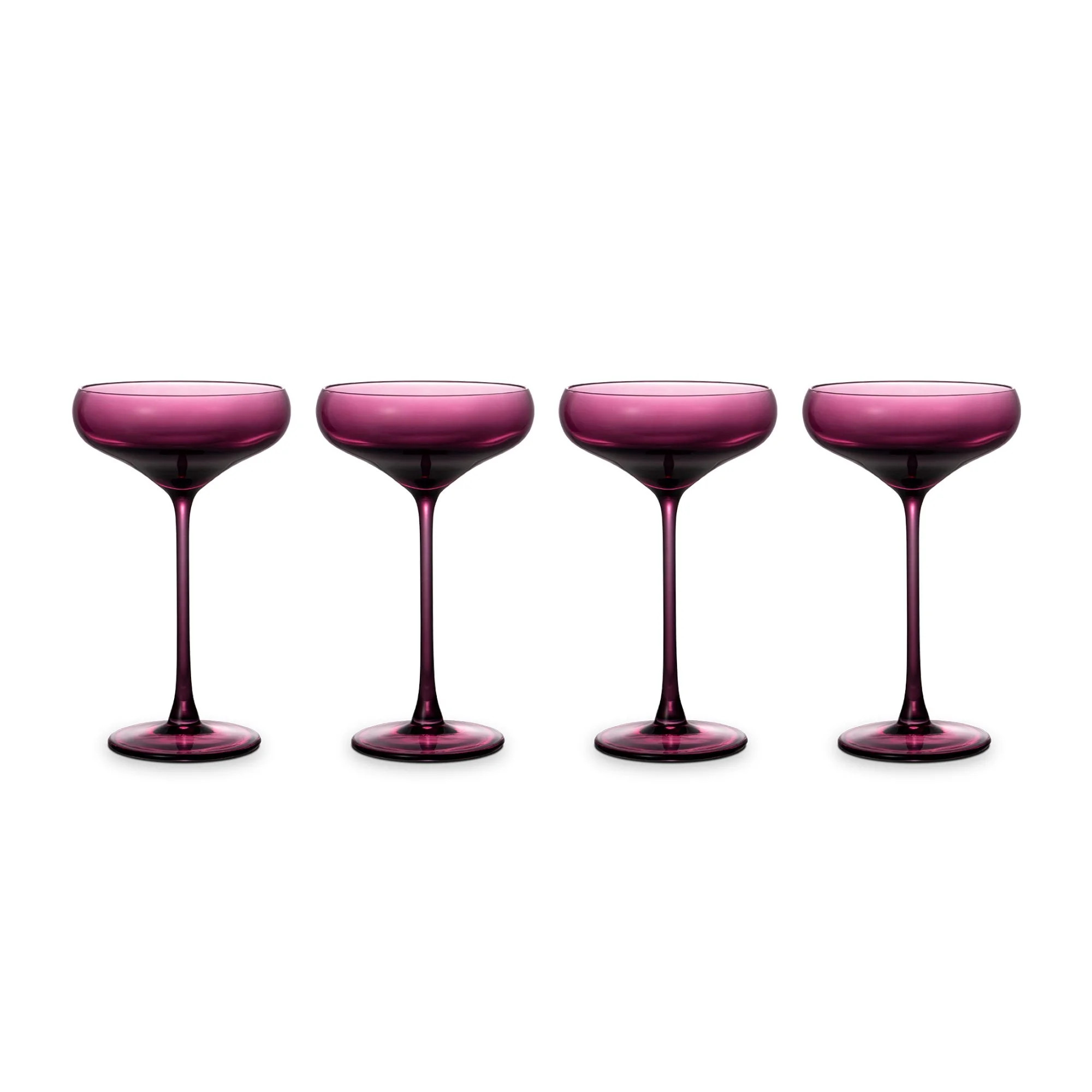 Thyme & Table 10 fl oz Magenta Sphere Coupe Cocktail Glasses, Set of 4 | Walmart (US)