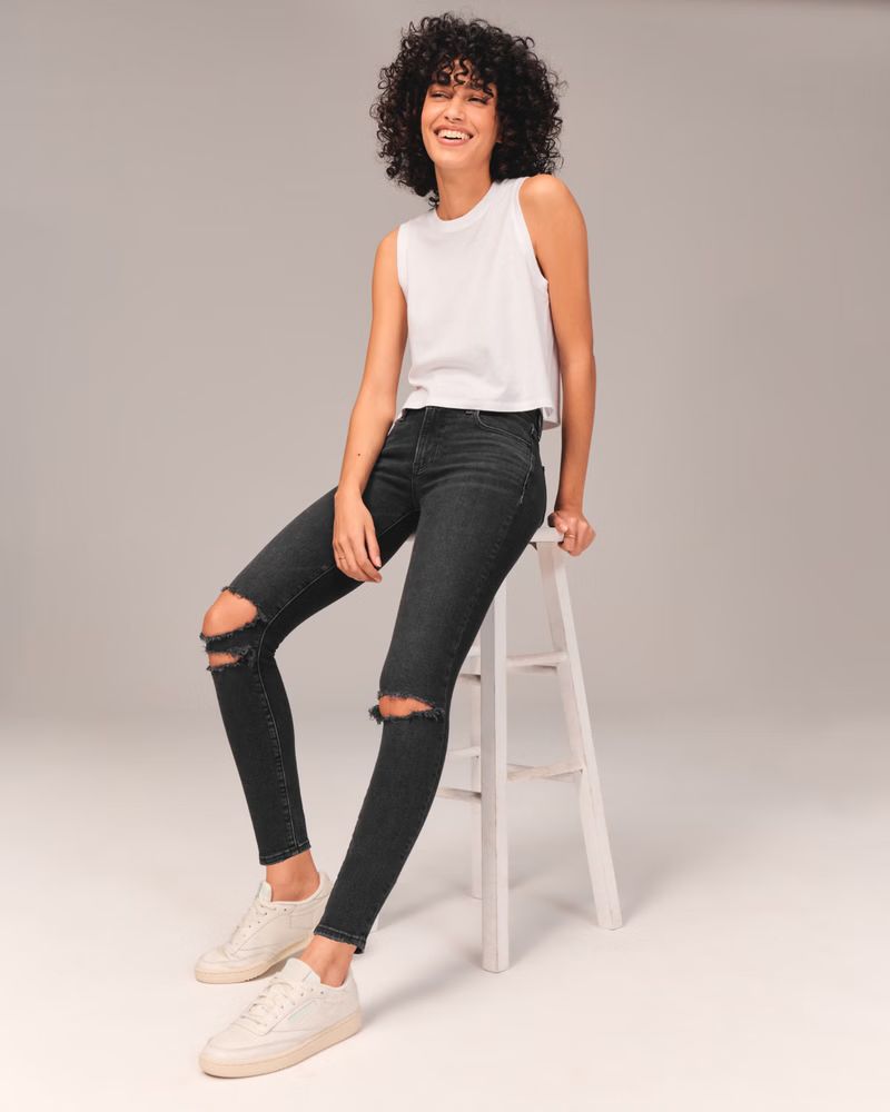 Mid Rise Super Skinny Ankle Jean | Abercrombie & Fitch (US)