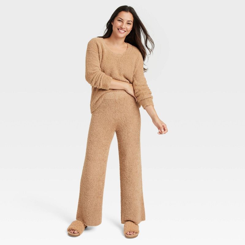 Women's Cozy Feather Yarn Wide Leg Pants - Stars Above™ | Target