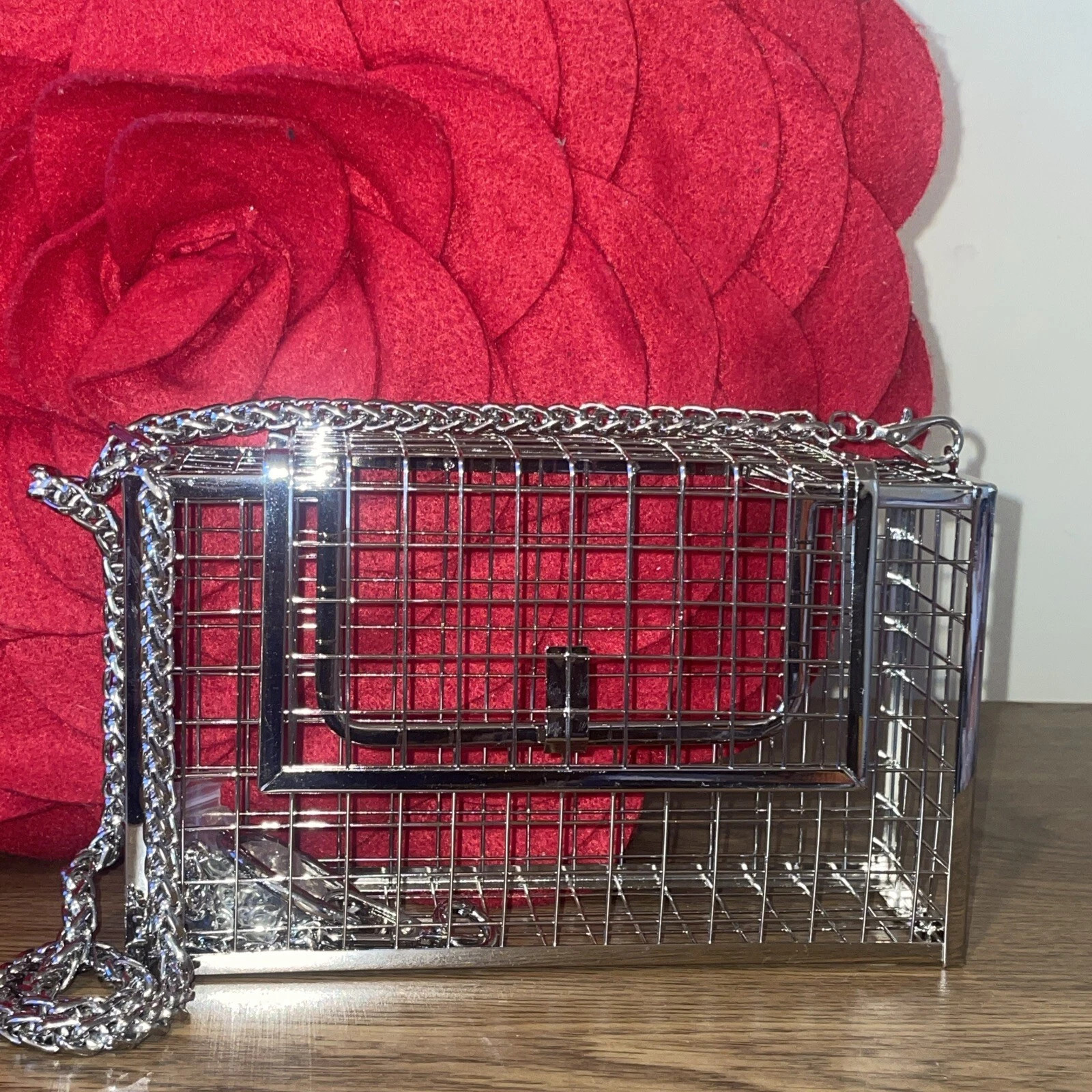 Womens Metal Square Chain Net Cage Bag Clutch Solid Handbag Evening Shoulder Bag | eBay US