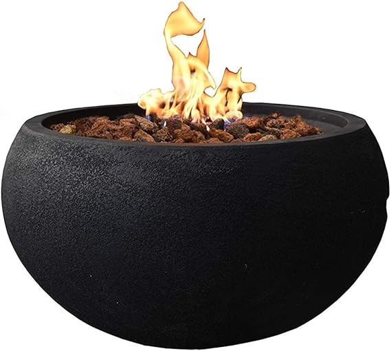 Modeno Outdoor Fire Pit, High-Performance-Concrete, Natural Gas,Black Fire Bowl, 40,000 BTU Auto-... | Amazon (US)