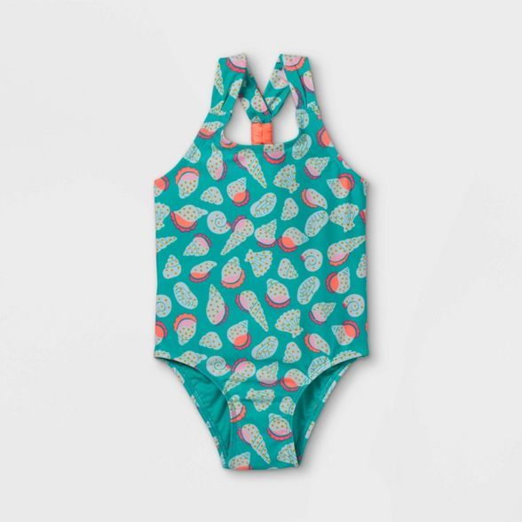 Toddler Girls' Seashell One Piece Swimsuit - Cat & Jack™ Green | Target