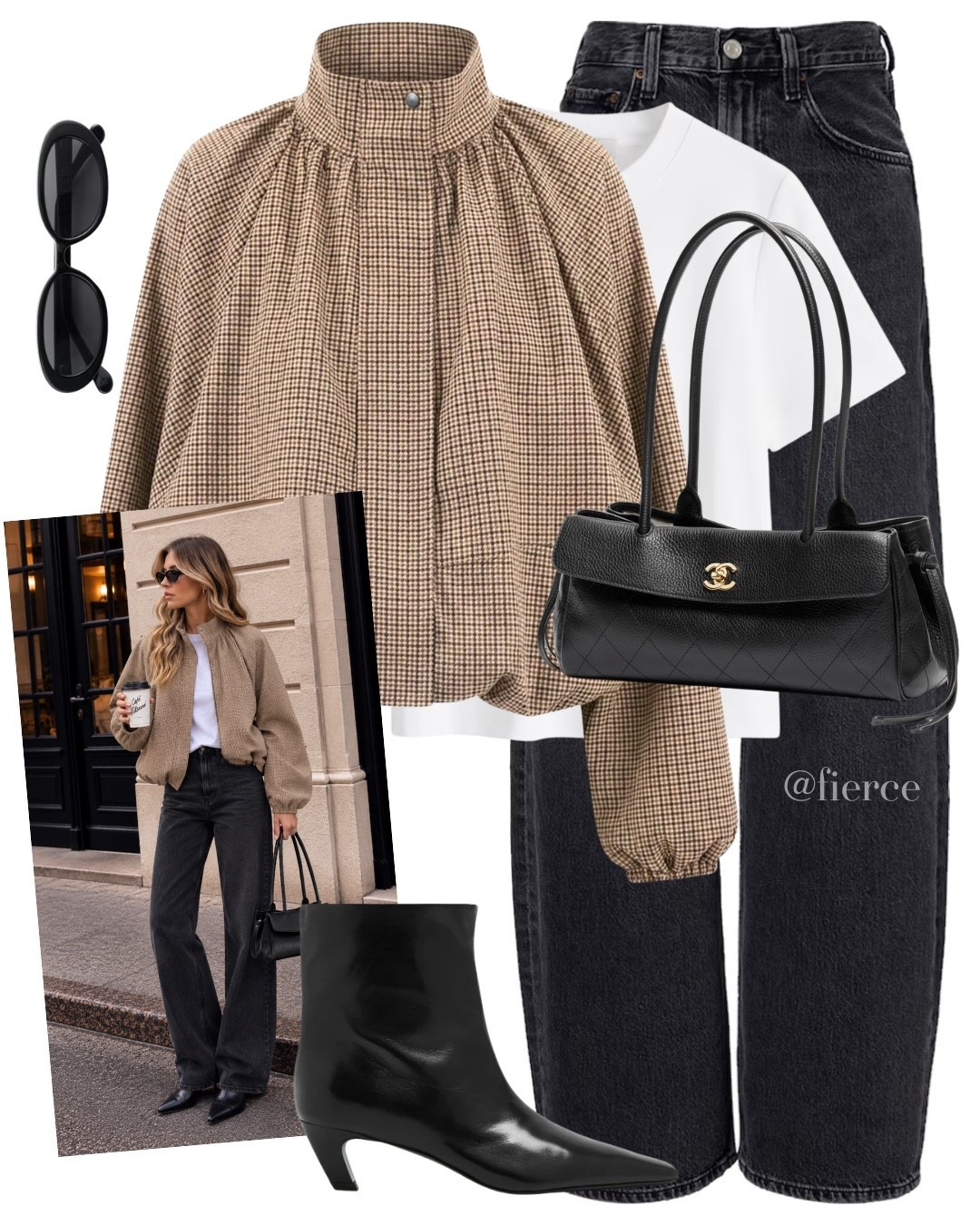 Check jacket black jeans kitten heel ankle boots

#LTKuk #LTKautumn #LTKeurope