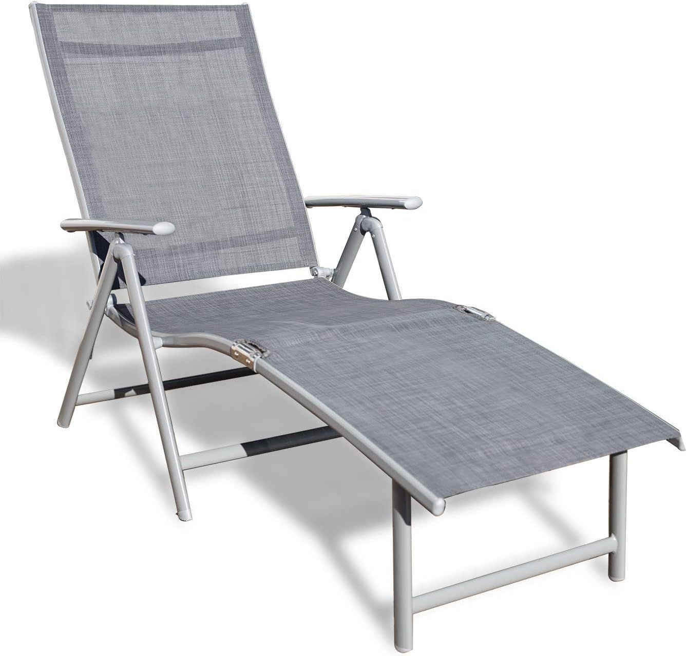 Kozyard Cozy Aluminum Beach Yard Pool Folding Reclining 7 Adjustable Chaise Lounge Chair (1 Pack,... | Amazon (US)