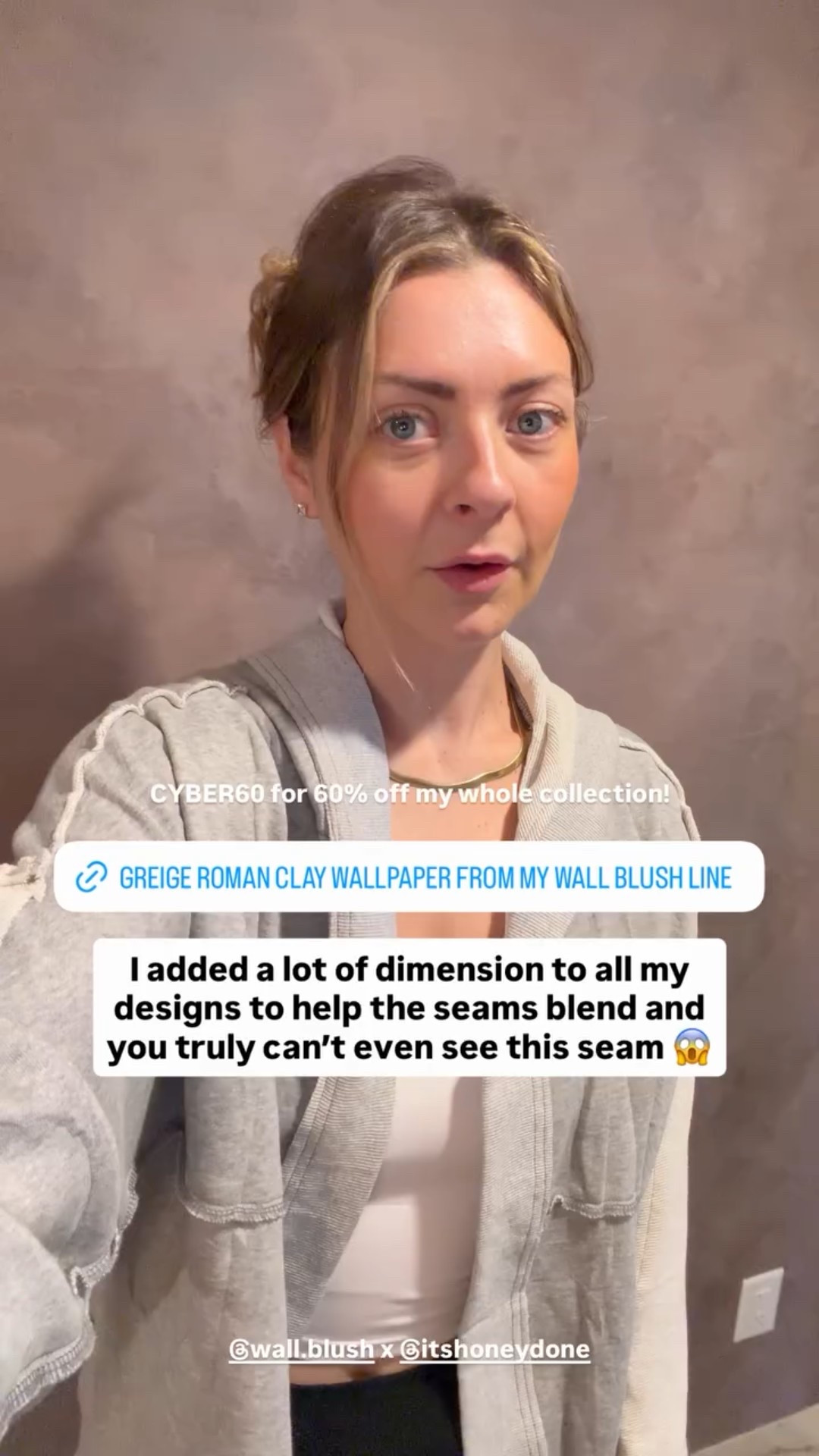 I added a lot of dimension to all my designs to help the seams blend and you truly can’t even see this seam 😱 CYBER60 for 60% off my whole collection! @wall.blush x @itshoneydone