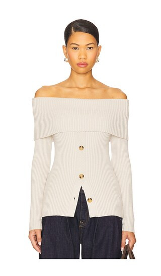 Off The Shoulder Sweater Top in in The Clear | Revolve Clothing (Global)