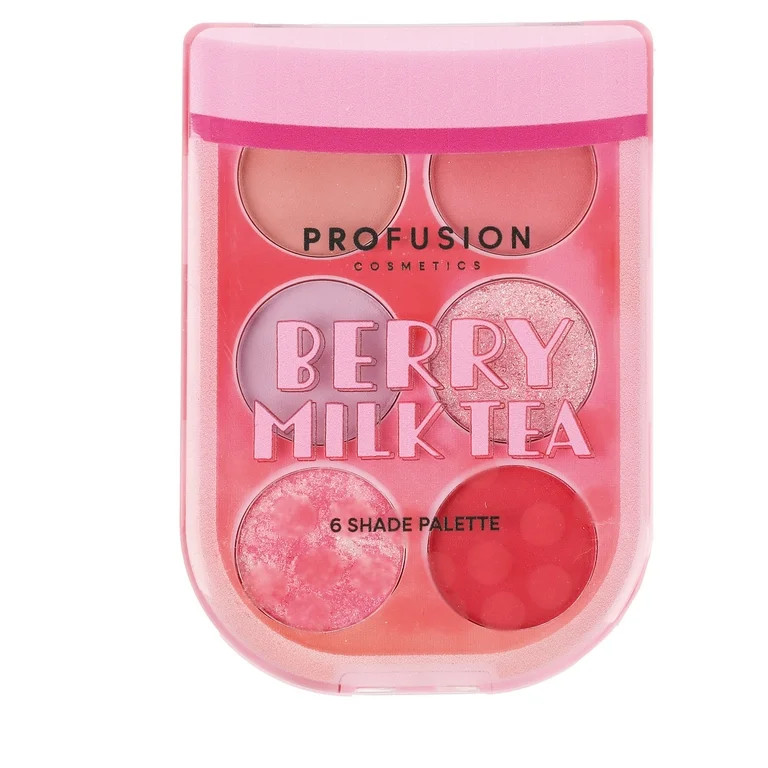 Profusion Cosmetics I Heart Boba 6 Shade Palette - Berry Milk Tea 0.2 oz | Walmart (US)