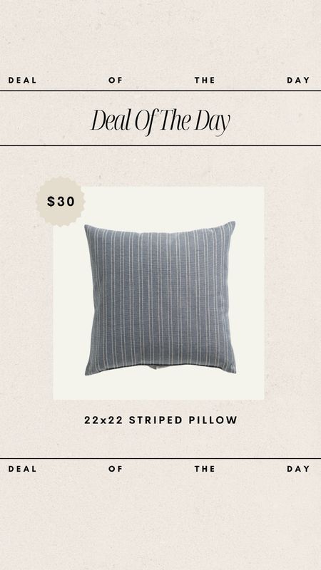 Deal of the Day - 22x22 Striped Pillow! 

tjmaxx finds, tjmaxx favorites, pillow cover, striped pillow, blue pillow, spring pillow, spring vibes, spring pillow stlying, spring pillow finds, home finds, affordable pillow, budget friendly pillow finds, affordable home decor 

#LTKhome #LTKfindsunder50