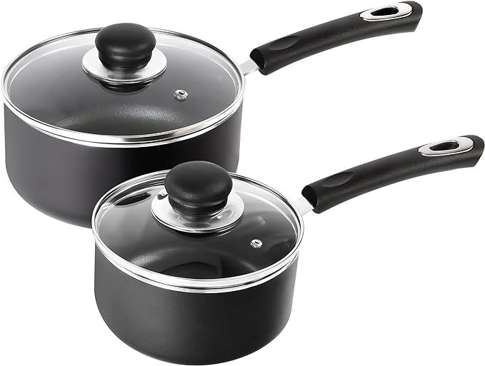 Utopia Kitchen Nonstick Saucepan Set with Lid - 1 Quart and 2 Quart Multipurpose Pots Set Use for... | Amazon (US)