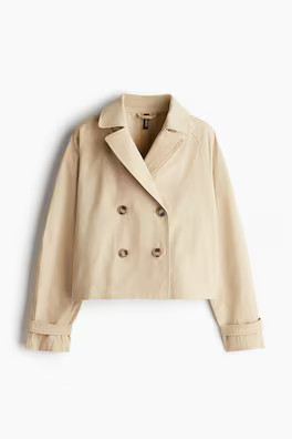 Short twill trench coat - Beige - Ladies | H&M GB | H&M (UK, MY, IN, SG, PH, TW, HK)