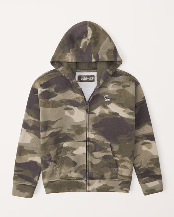 essential icon full-zip hoodie | Abercrombie & Fitch (US)