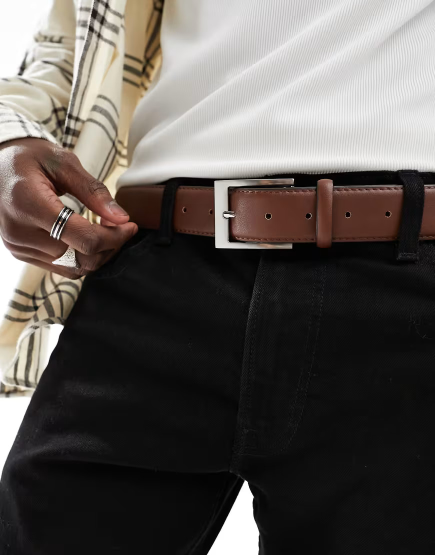 New Look formal belt in tan-Brown | ASOS (Global)