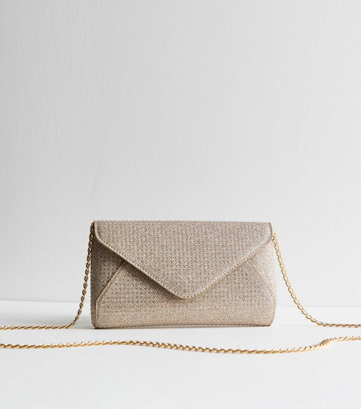 Gold Glitter Diamanté Clutch Bag | New Look | New Look (UK)