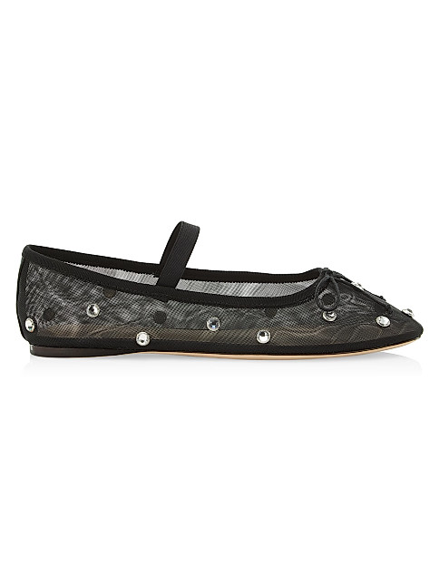 Leonie Crystal Mesh Ballet Flats | Saks Fifth Avenue