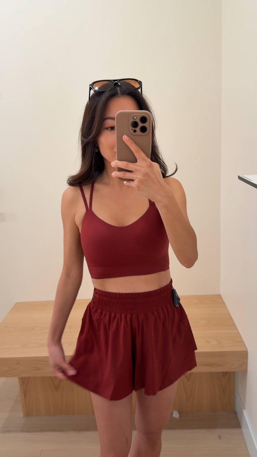 Sizing info below! Also linked some colors on sale 
• High-rise flutter shorts size xs. I sized up. XS waist measures 24” when not stretched. These have a liner inside to securely cover your underwear. Also cute enough to wear casually for mom life, theme parks etc 
• Longline bra top size 4, very soft and comfy. I sized up since I don’t like my bras too tight 
• Madewell sunglasses

Matching workout set, gym outfit, athleisure

#LTKActive #LTKPetite #LTKfitnessgoals