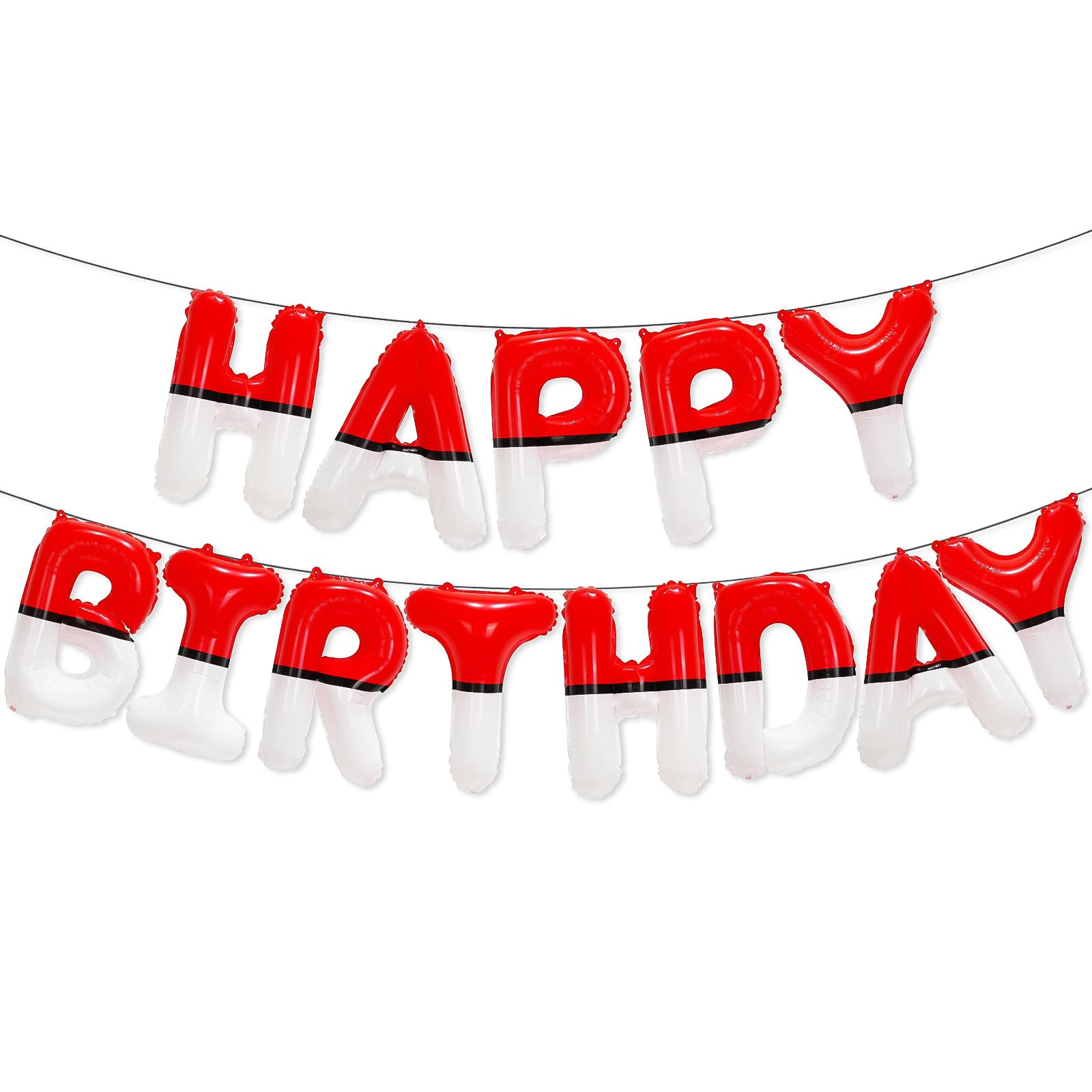 YIIHMEI Cartoon Red and White Happy Birthday Banner Party Decorations Balloons with Anime Theme S... | Amazon (US)