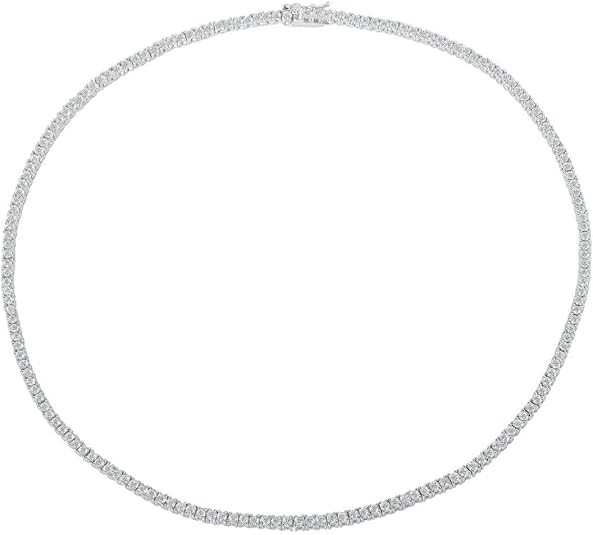 NYC Sterling Women's Magnificent 2mm Round Cubic Zirconia Tennis Necklace | Amazon (US)