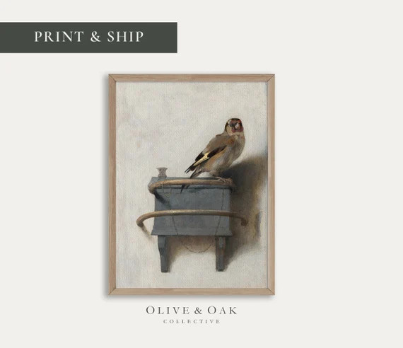 PRINTED & SHIPPED Oil Painting / Vintage Bird Still Life | Etsy Canada | Etsy (CAD)