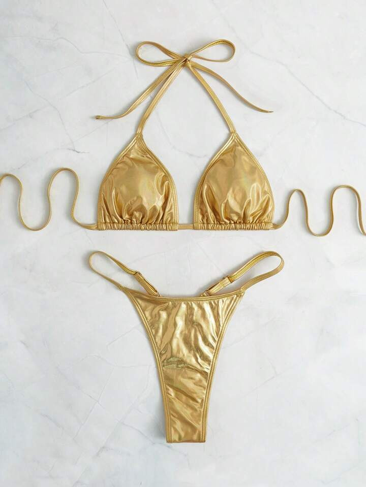 SHEIN SHEIN Swim BAE Bikini métallique | SHEIN
