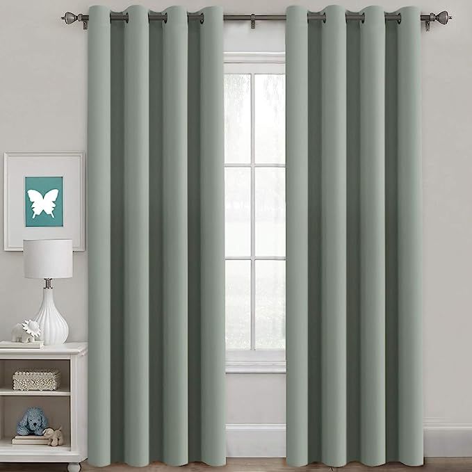 H.VERSAILTEX Window Treatment Blackout Thermal Insulated Room Darkening Solid Grommet Curtains/Dr... | Amazon (US)
