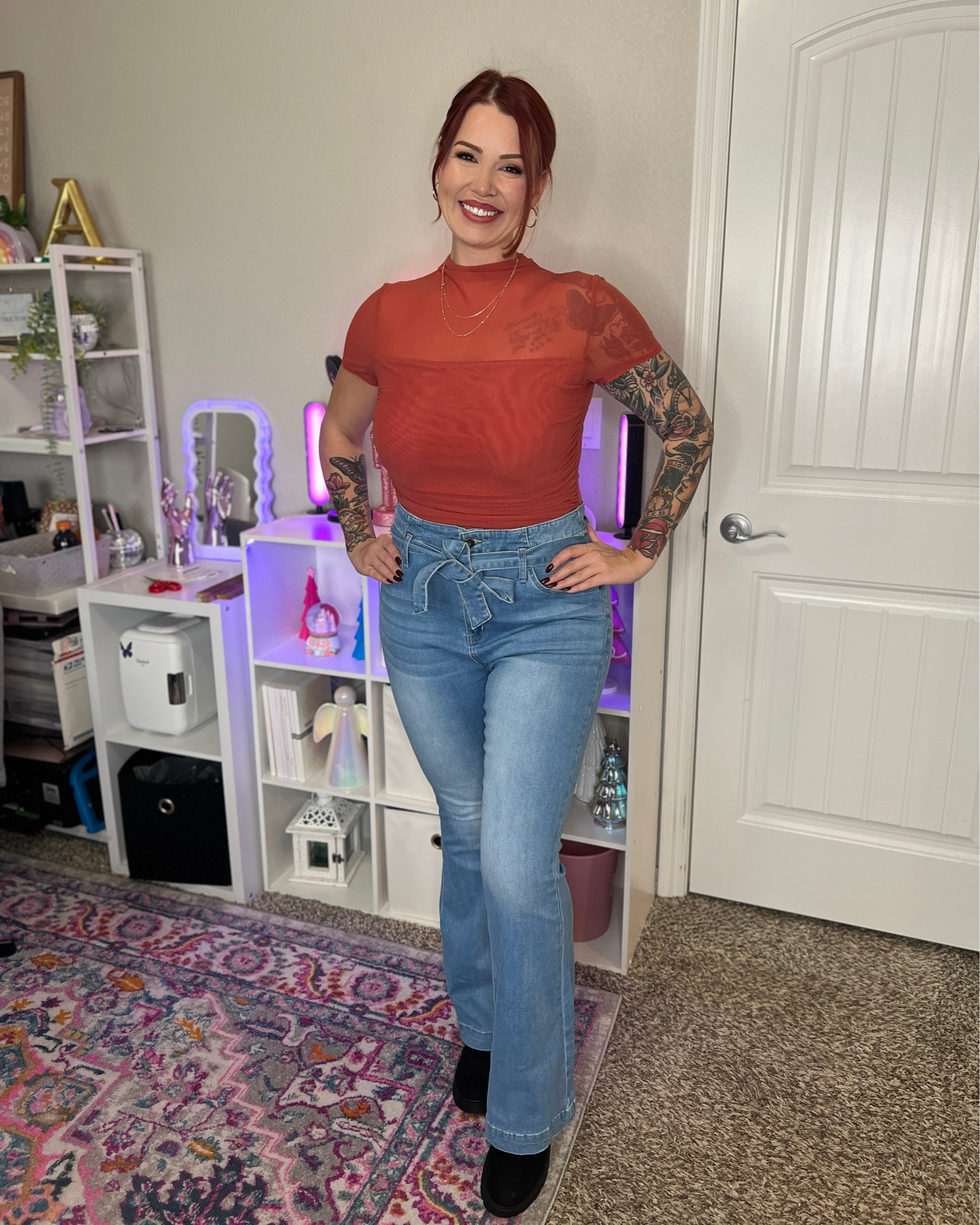 First snowfall of the year in Colorado Springs ❄️ cute, but warm! 🥰 wearing a XL in the bodysuit, size 14 in the jeans (they have a decent stretch to them too). A size large in the coat! (I’m 5’6” 169 lbs)

#LTKSaleAlert #LTKMidsize #LTKSeasonal