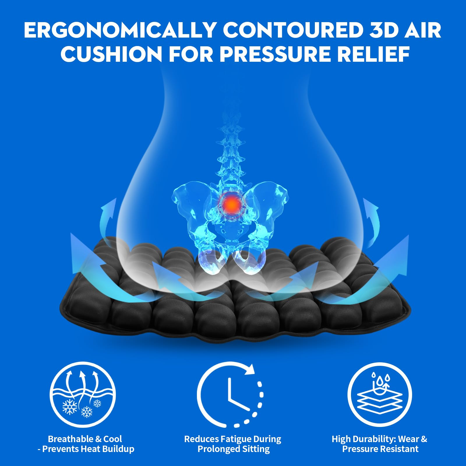 Professional Comfortable 3D Travel Seat Cushion, Air Inflatable Pressure Relief Seat Cushion Opti... | Amazon (US)