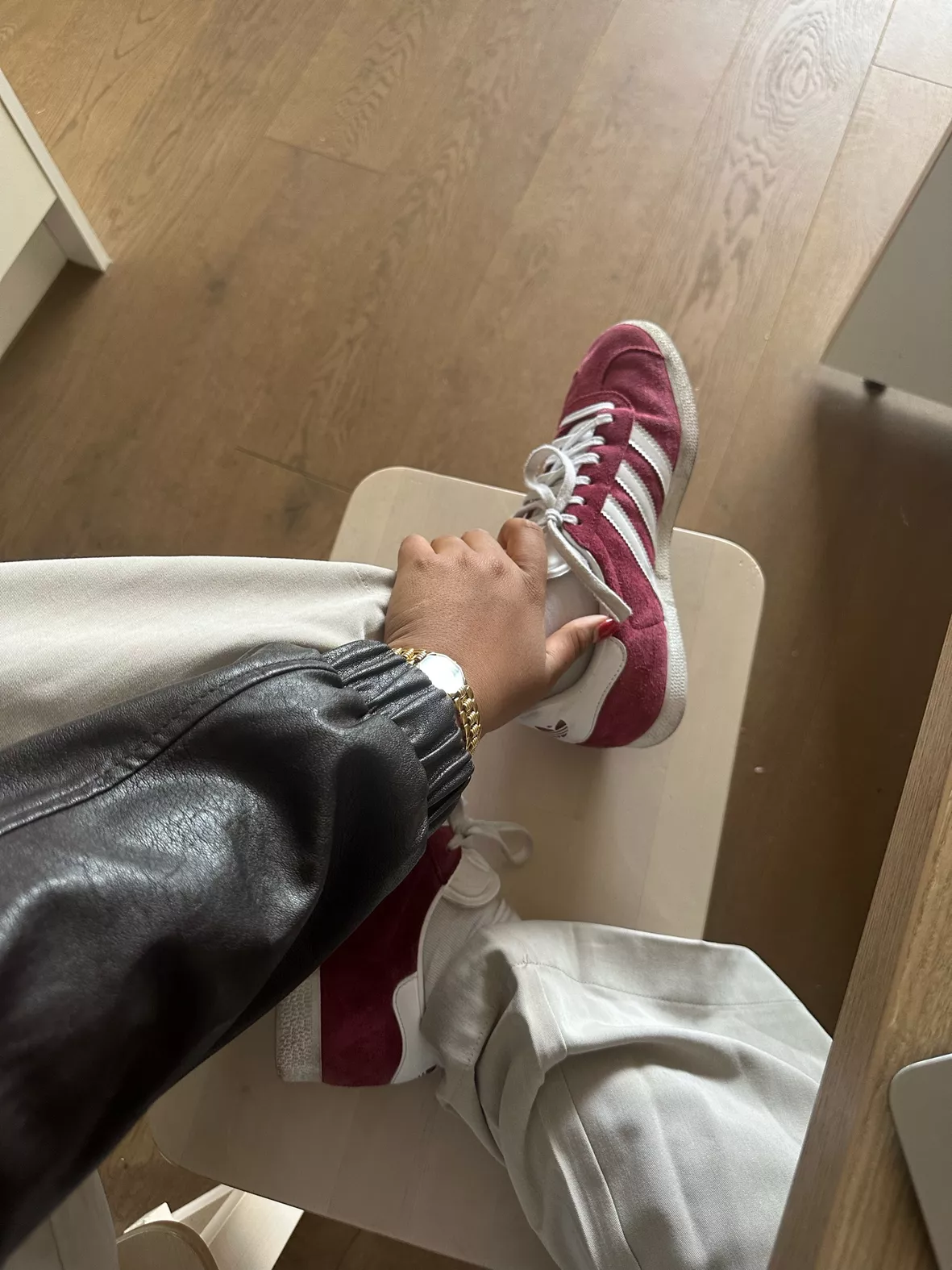 Gazelle Indoor leather-trimmed suede sneakers