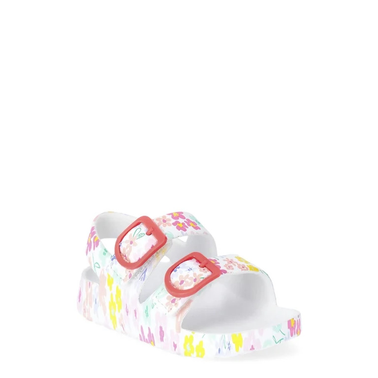 Wonder Nation Baby Girls Two Buckle Sandals | Walmart (US)
