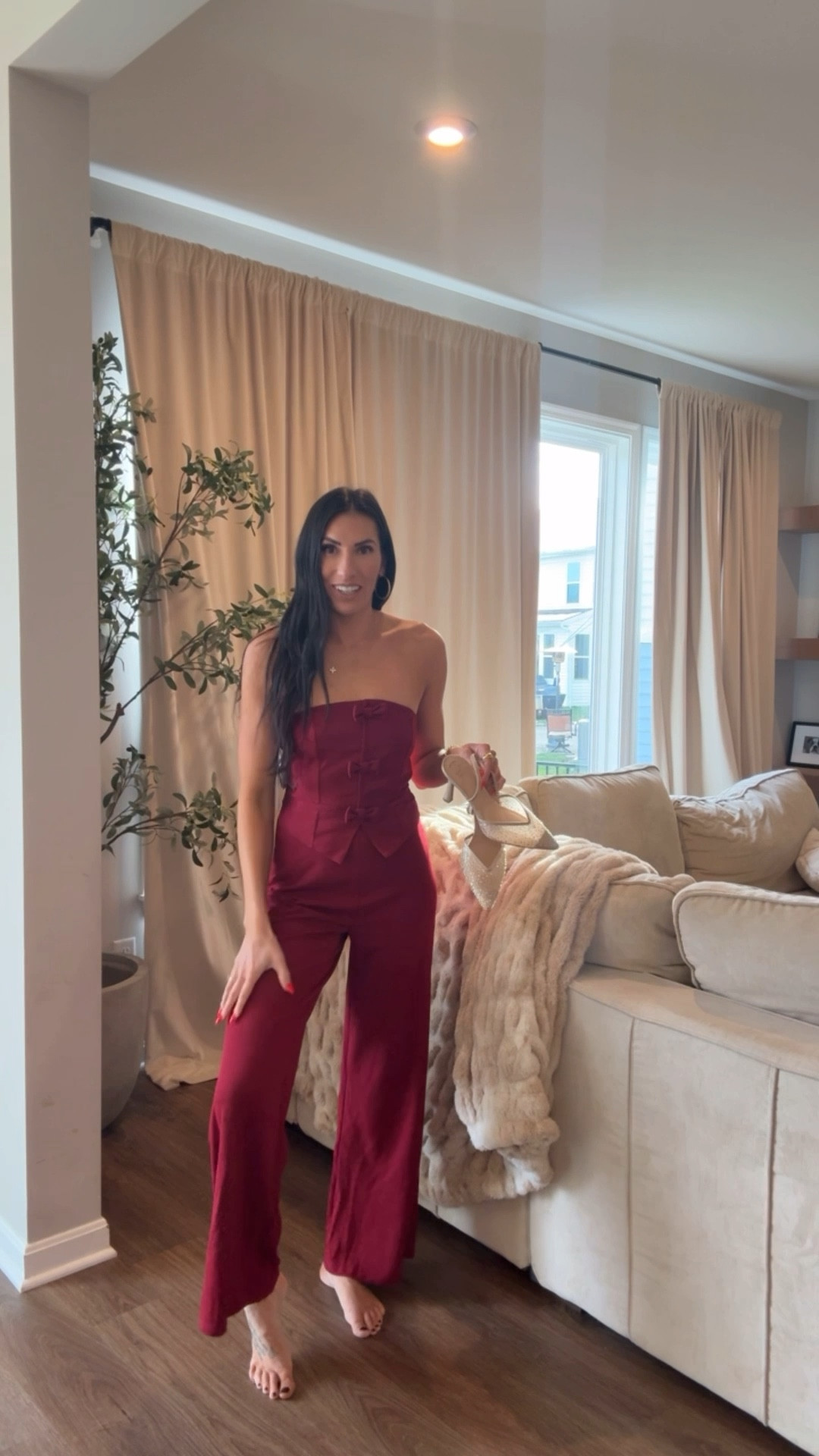 Walmart jumpsuit 
Holiday jumpsuit size small only $24!
Walmart finds
My heels are target! 
Linking other holiday jumpsuits & holiday finds as well 
I am 5’9 for reference 

#LTKHoliday #LTKSeasonal #LTKTall