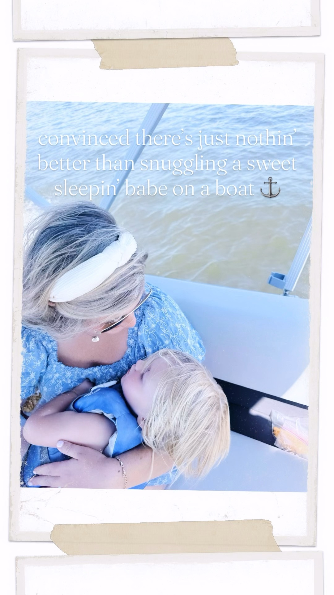 It just doesn’t get better than this 🚤👶🏼💤⚓️🌊🌾🐟🌴🌞💦🐠🐚 #boatbaby #boatnapsarethebestnaps #labordayweekendmemories #mylittlelove #boatbabysnuggles