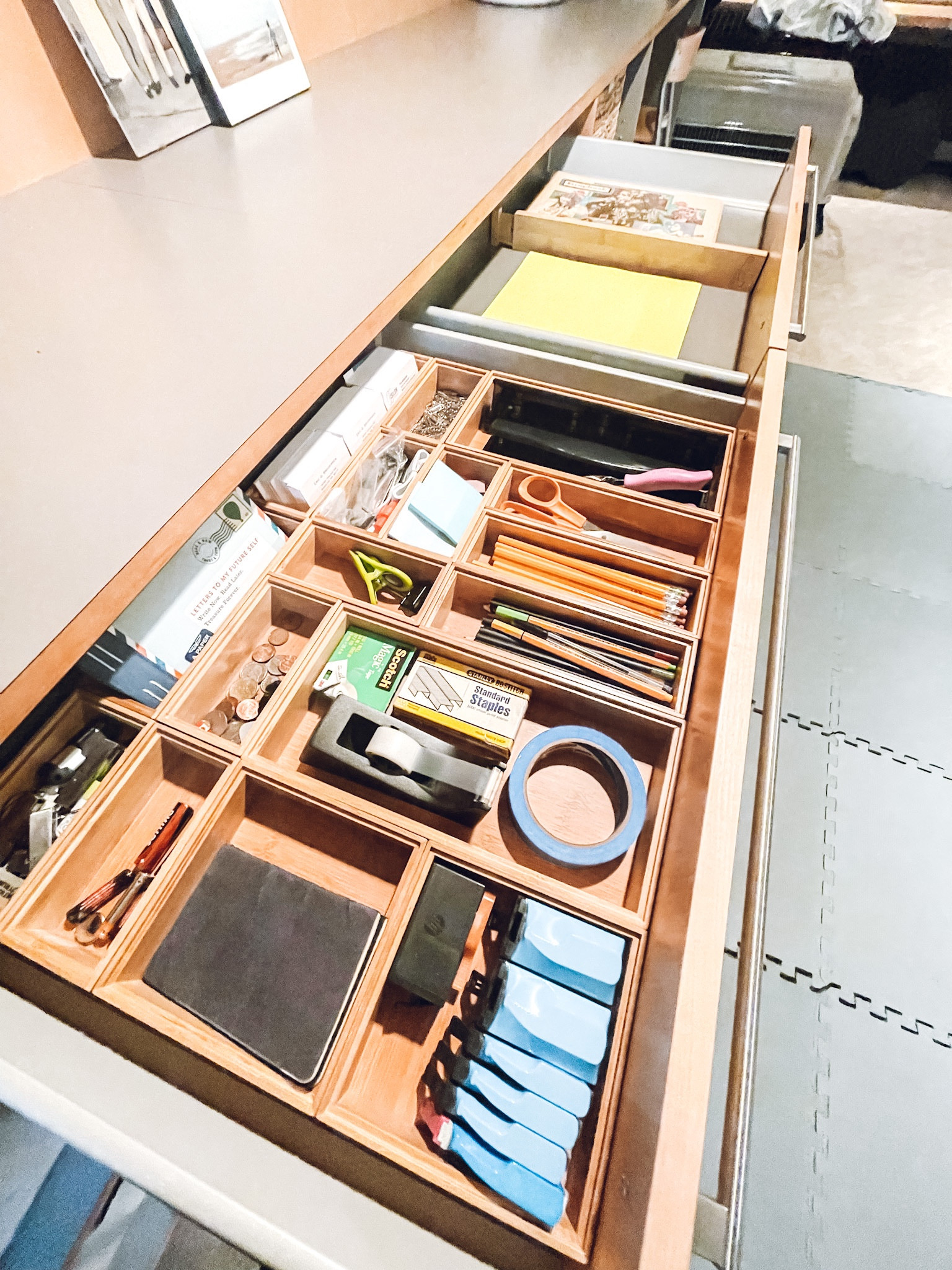 Office organization. The Container Store Bamboo Stacking Drawer Organizer✨

#LTKhome #LTKfamily