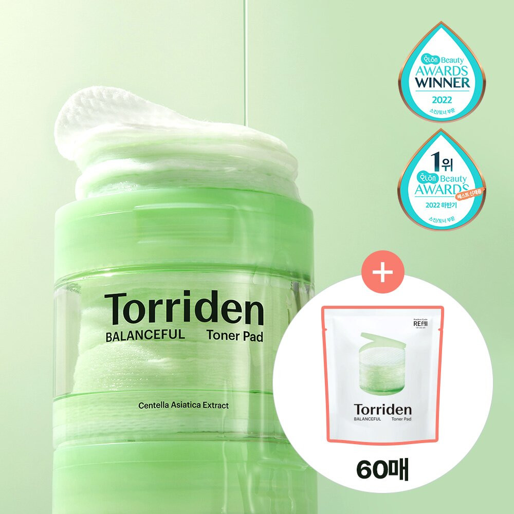 Torriden Balanceful Cica Toner Pad 60P Double Pack (60P+60P Refill) | Olive Young Global