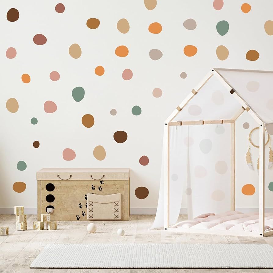 Irregular Polka Dots Boho Wall Stickers - Playroom Wall Decals, Kids Wall Decal, Nursery Wall Dec... | Amazon (US)