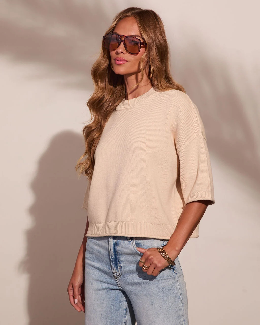 Wake Slowly Knit Short Sleeve Sweater | VICI