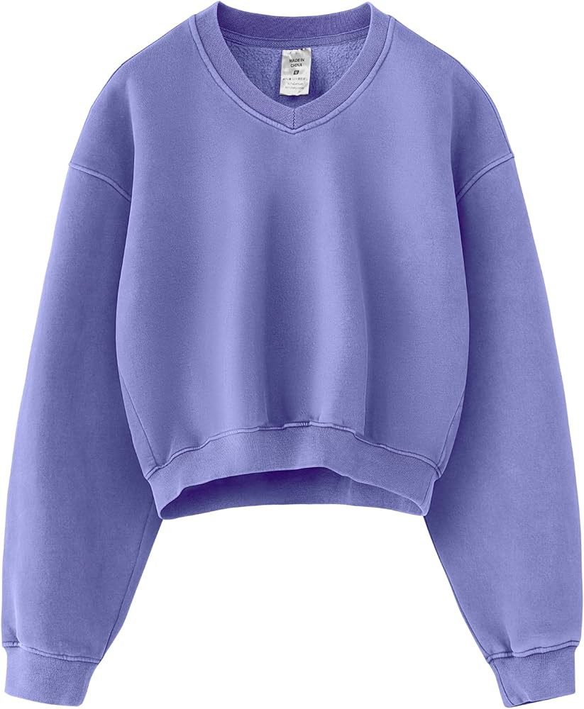 Hatant Sweatshirt for Women Acid Wash Athletic Hoodie Heritage Fleece V-neck Long Sleeve Hoodie F... | Amazon (US)