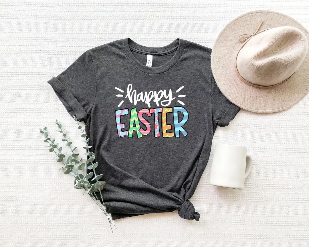 Happy Easter Shirt,Womens Easter Shirt,Easter Day,Easter Bunny Shirt,Easter Family Shirt,Easter M... | Etsy (US)