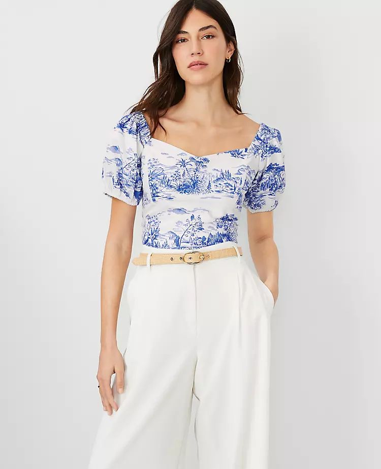 Toile Puff Sleeve Top | Ann Taylor (US)